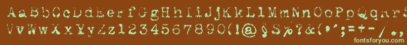 Maszynaroyallight Font – Green Fonts on Brown Background