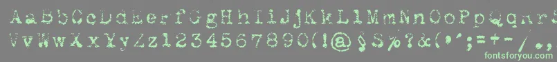 Maszynaroyallight Font – Green Fonts on Gray Background