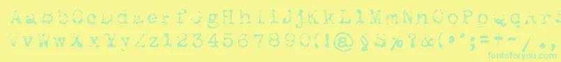 Maszynaroyallight Font – Green Fonts on Yellow Background