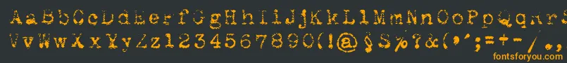 Maszynaroyallight-Schriftart – Orangefarbene Schriften auf schwarzem Hintergrund