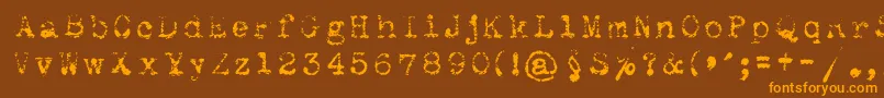 Maszynaroyallight Font – Orange Fonts on Brown Background