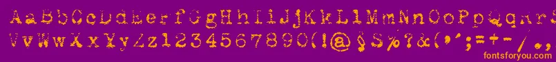 Maszynaroyallight Font – Orange Fonts on Purple Background