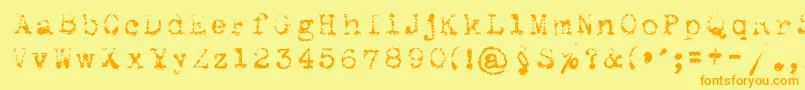 Maszynaroyallight Font – Orange Fonts on Yellow Background