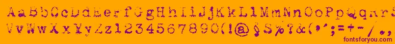Maszynaroyallight Font – Purple Fonts on Orange Background