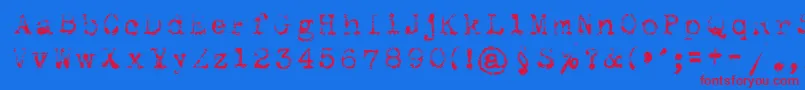 Maszynaroyallight Font – Red Fonts on Blue Background