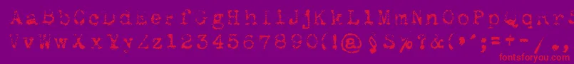 Maszynaroyallight-Schriftart – Rote Schriften auf violettem Hintergrund