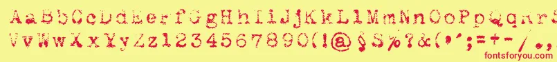 Maszynaroyallight Font – Red Fonts on Yellow Background