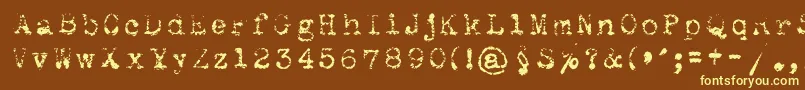 Maszynaroyallight Font – Yellow Fonts on Brown Background