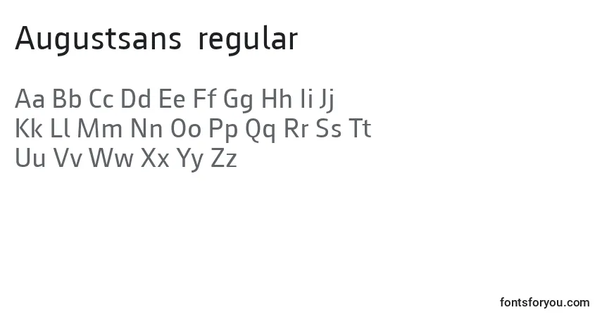 A fonte Augustsans55regular (101327) – alfabeto, números, caracteres especiais