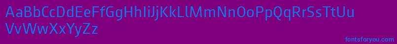 Augustsans55regular Font – Blue Fonts on Purple Background
