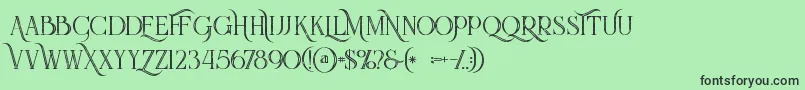 Queeninlinegrunge Font – Black Fonts on Green Background