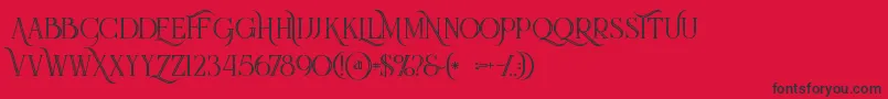 Queeninlinegrunge Font – Black Fonts on Red Background