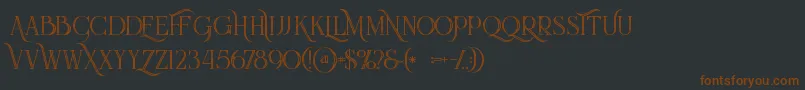 Шрифт Queeninlinegrunge – коричневые шрифты на чёрном фоне