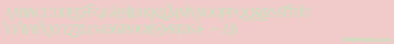 Queeninlinegrunge Font – Green Fonts on Pink Background