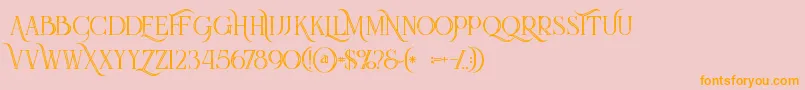 Queeninlinegrunge Font – Orange Fonts on Pink Background