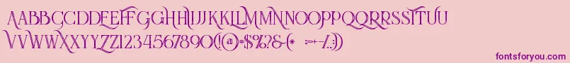 Queeninlinegrunge Font – Purple Fonts on Pink Background