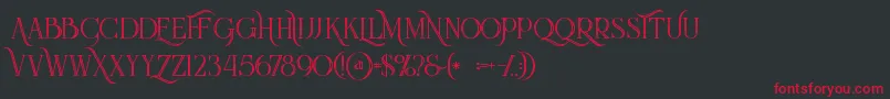 Queeninlinegrunge Font – Red Fonts on Black Background