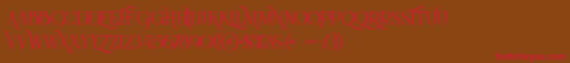 Queeninlinegrunge Font – Red Fonts on Brown Background