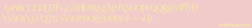 Queeninlinegrunge Font – Yellow Fonts on Pink Background