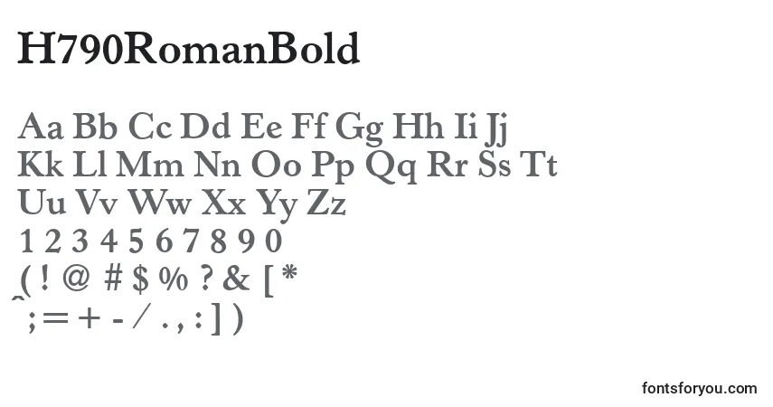 H790RomanBold-fontti – aakkoset, numerot, erikoismerkit