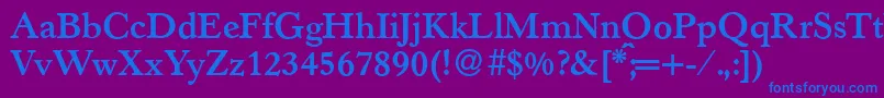 Police H790RomanBold – polices bleues sur fond violet