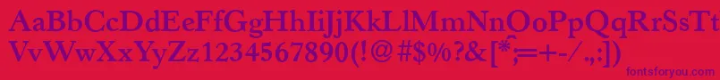 H790RomanBold Font – Purple Fonts on Red Background