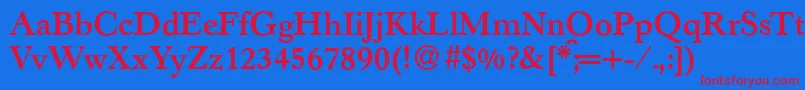 H790RomanBold Font – Red Fonts on Blue Background