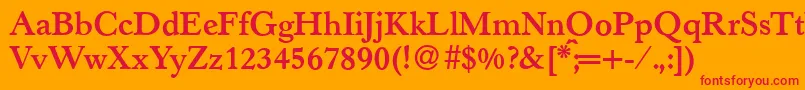 フォントH790RomanBold – オレンジの背景に赤い文字