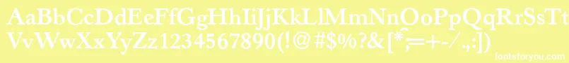 Шрифт H790RomanBold – белые шрифты на жёлтом фоне