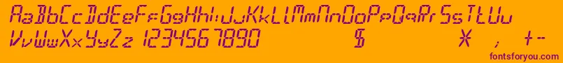 Digit Font – Purple Fonts on Orange Background