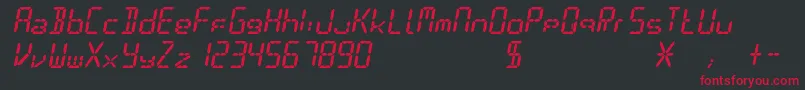 フォントDigit – 黒い背景に赤い文字