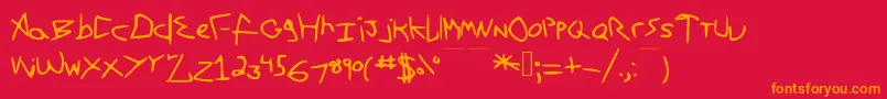 Firstfont Font – Orange Fonts on Red Background