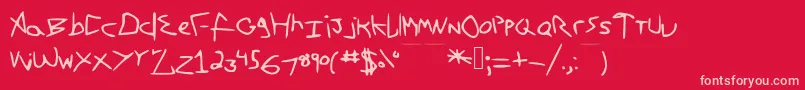 Firstfont Font – Pink Fonts on Red Background