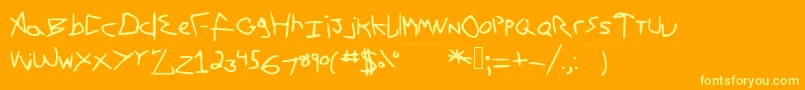 Firstfont Font – Yellow Fonts on Orange Background