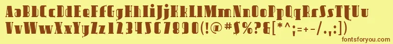 Saiba mais sobre a fonte Sfavondale Fonte Sfavondale – fontes marrons em um fundo amarelo