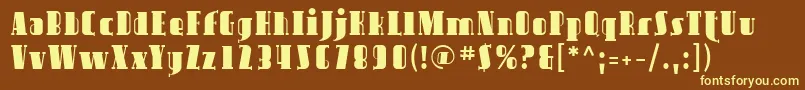Sfavondale Font – Yellow Fonts on Brown Background