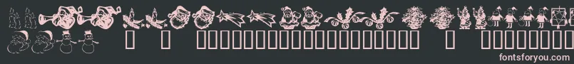 KrChristmasDings2004Six Font – Pink Fonts on Black Background