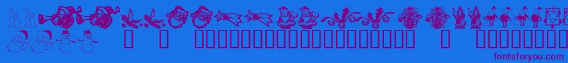 KrChristmasDings2004Six Font – Purple Fonts on Blue Background