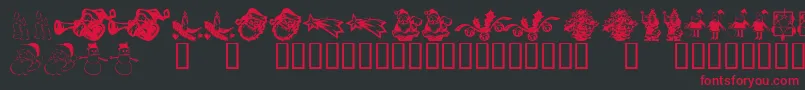 KrChristmasDings2004Six Font – Red Fonts on Black Background