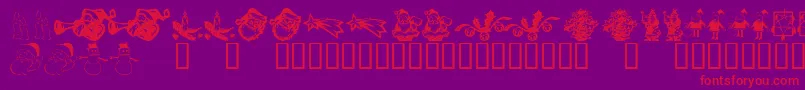 Weitere Informationen zur KrChristmasDings2004Six-Schriftart KrChristmasDings2004Six-Schriftart – Rote Schriften auf violettem Hintergrund