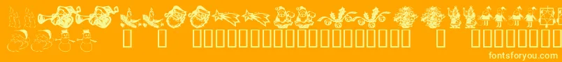 KrChristmasDings2004Six Font – Yellow Fonts on Orange Background