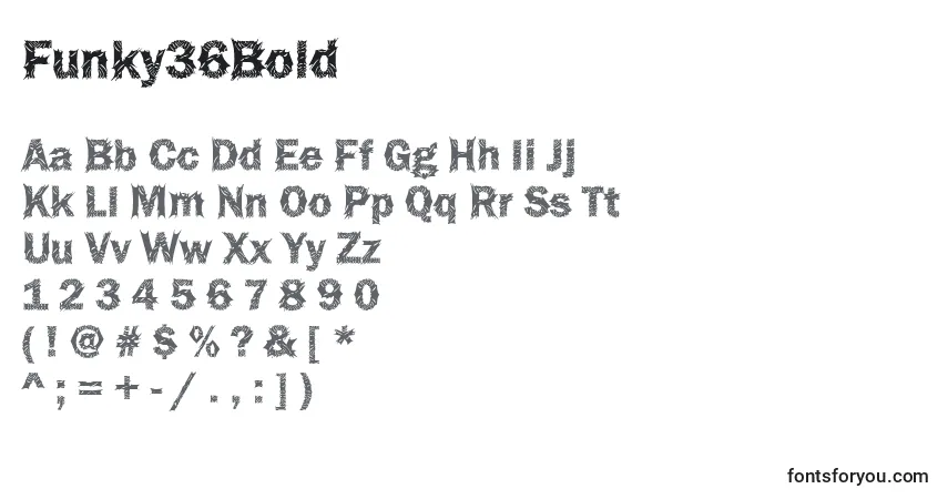 Шрифт Funky36Bold – алфавит, цифры, специальные символы