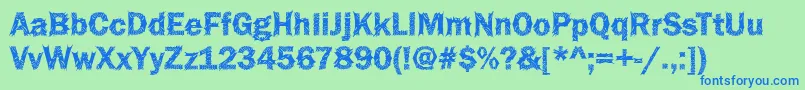 Funky36Bold Font – Blue Fonts on Green Background