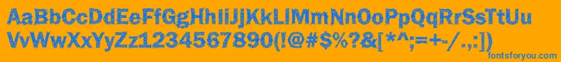 Funky36Bold-Schriftart – Blaue Schriften auf orangefarbenem Hintergrund