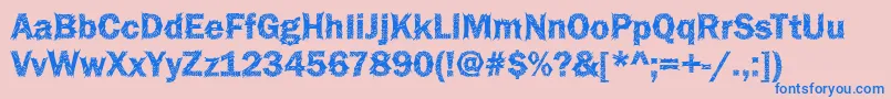 Funky36Bold-Schriftart – Blaue Schriften auf rosa Hintergrund