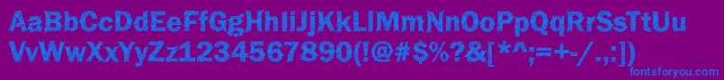 Funky36Bold Font – Blue Fonts on Purple Background