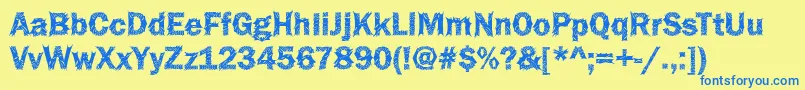 Funky36Bold Font – Blue Fonts on Yellow Background