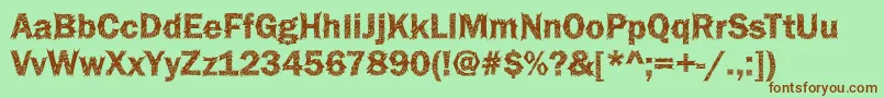 Шрифт Funky36Bold – коричневые шрифты на зелёном фоне
