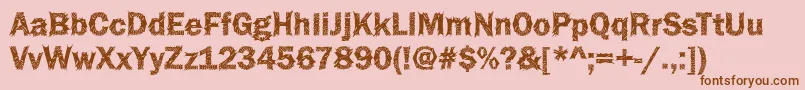Funky36Bold Font – Brown Fonts on Pink Background