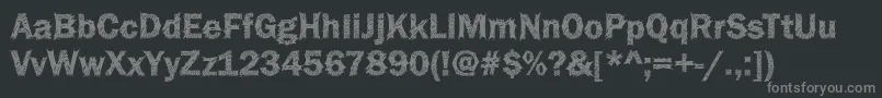 Funky36Bold Font – Gray Fonts on Black Background